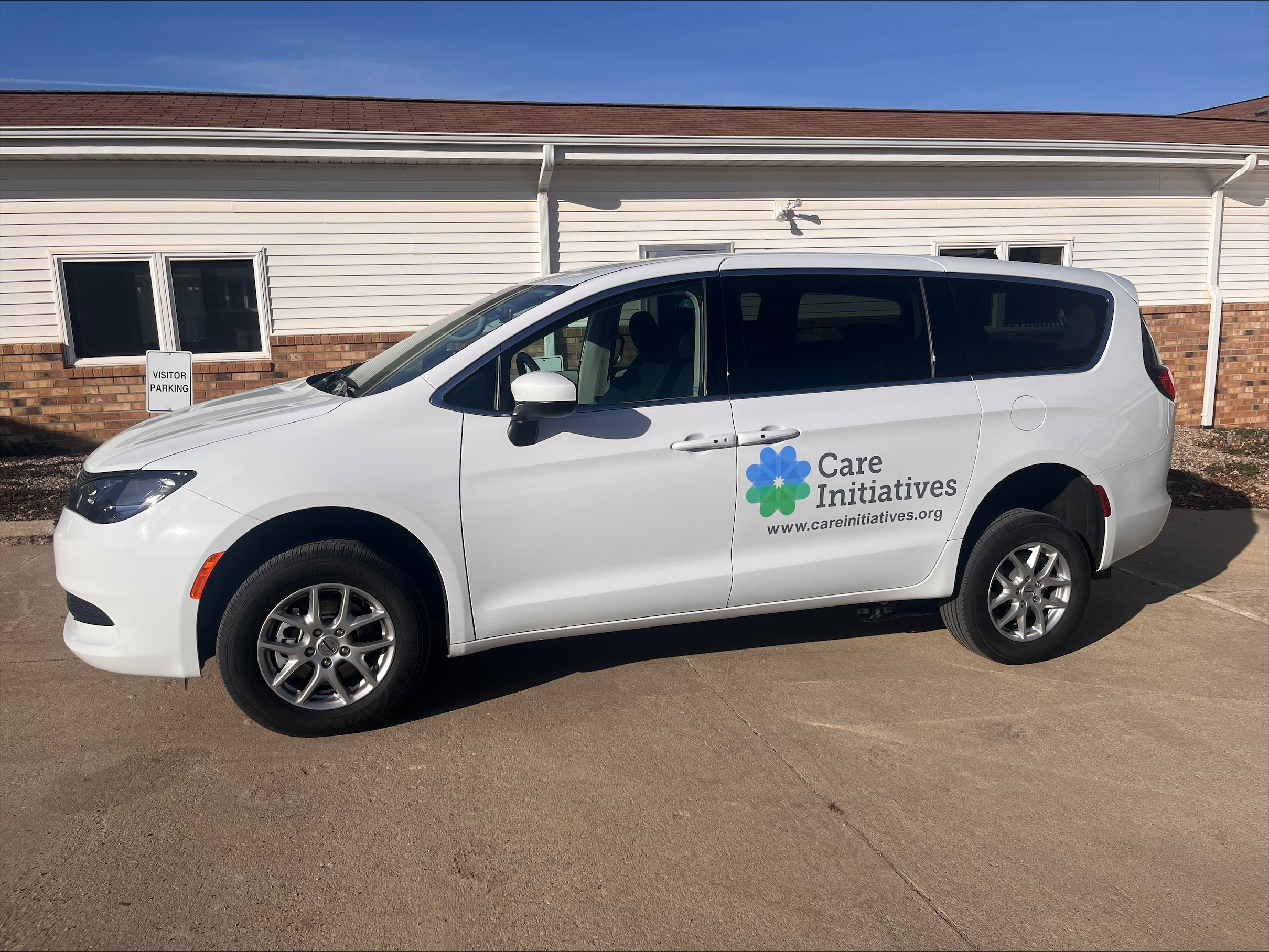 The new Care Initiatives vans are equipped with a ramp for access by individuals who use a wheelchair or other walking device and provide necessary safety restraints for all passengers.